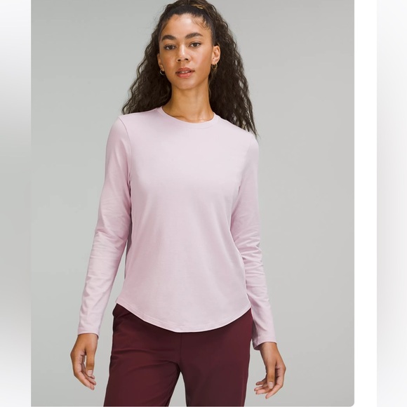 NWOT Love Lululemon Athletica Pink Peony Fitted Long Sleeve T-Shirt - Picture 1 of 5